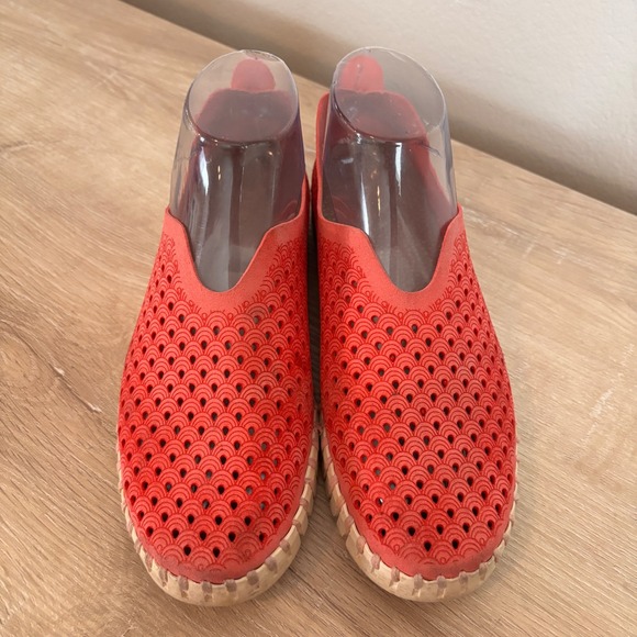 Ilse Jacobsen Shoes - Ilse Jacobsen Tulip Red Laser Cut Perforated Slip On Loafer Flats Size 38